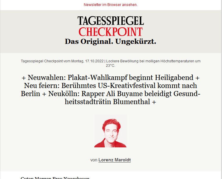 Tagesspiegel Checkpoint » Urban Media