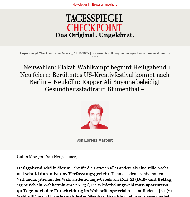 Tagesspiegel Checkpoint » Urban Media