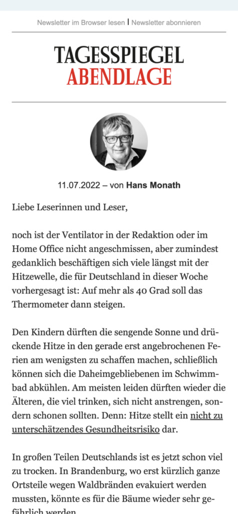 Tagesspiegel Abendlage » Urban Media