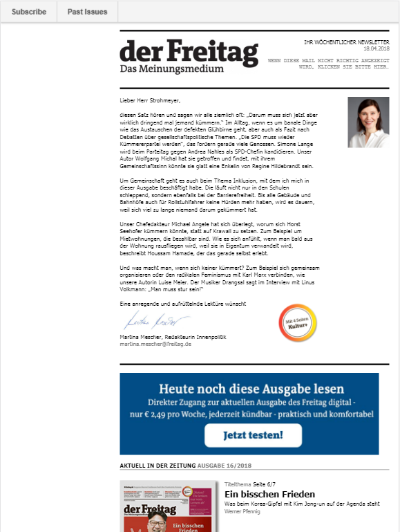 Der Freitag Newsletter » Urban Media Der Freitag Newsletter » Urban Media